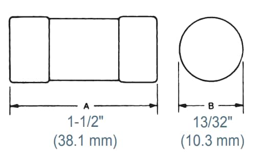 Mechanical Drawing - Mersen A60Q High Speed Fuses